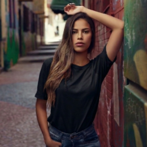 Coffee Printed Black Tshirt